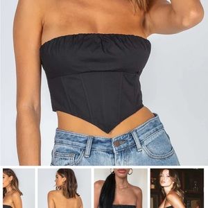 Princess Polly Black Strapless Top